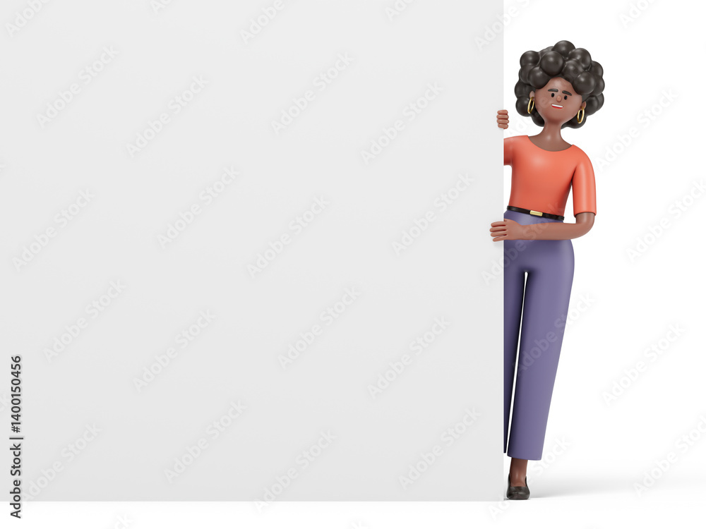 Poster 3d people holding an empty white board for insert a concept.3d rendering,conceptual image. isolated 