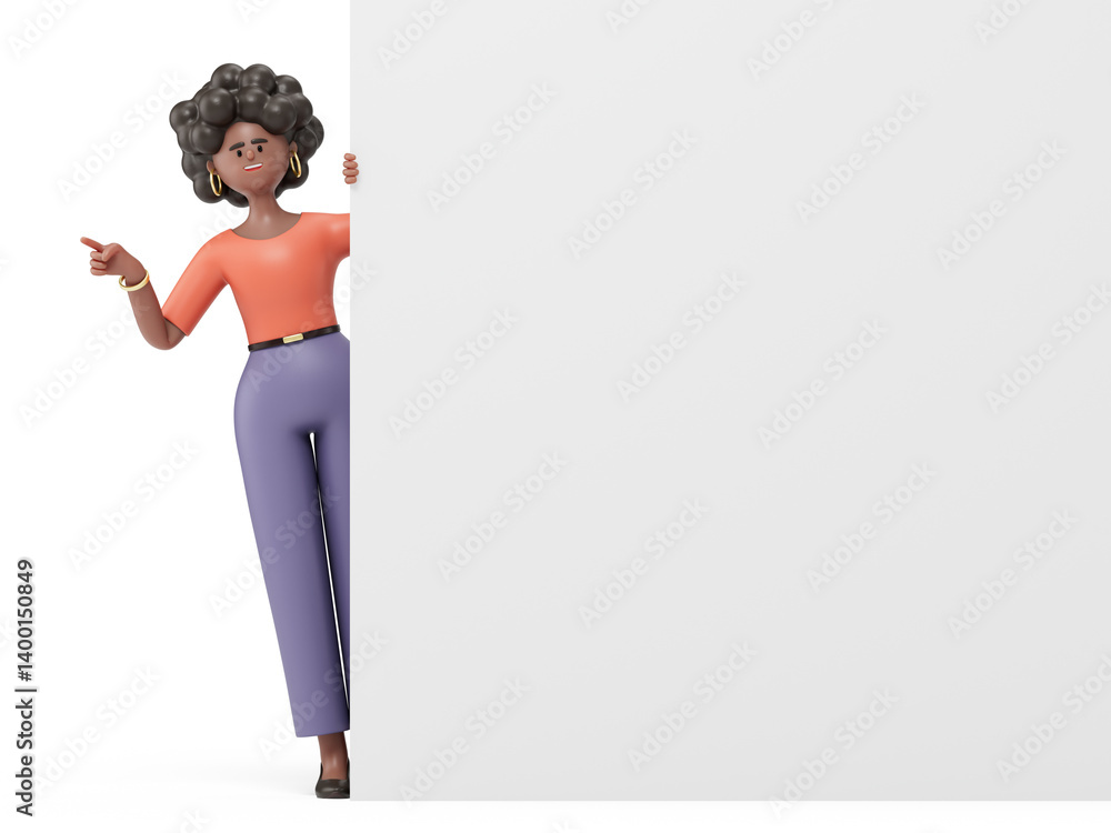 Poster 3d people holding an empty white board for insert a concept.3d rendering,conceptual image. isolated 