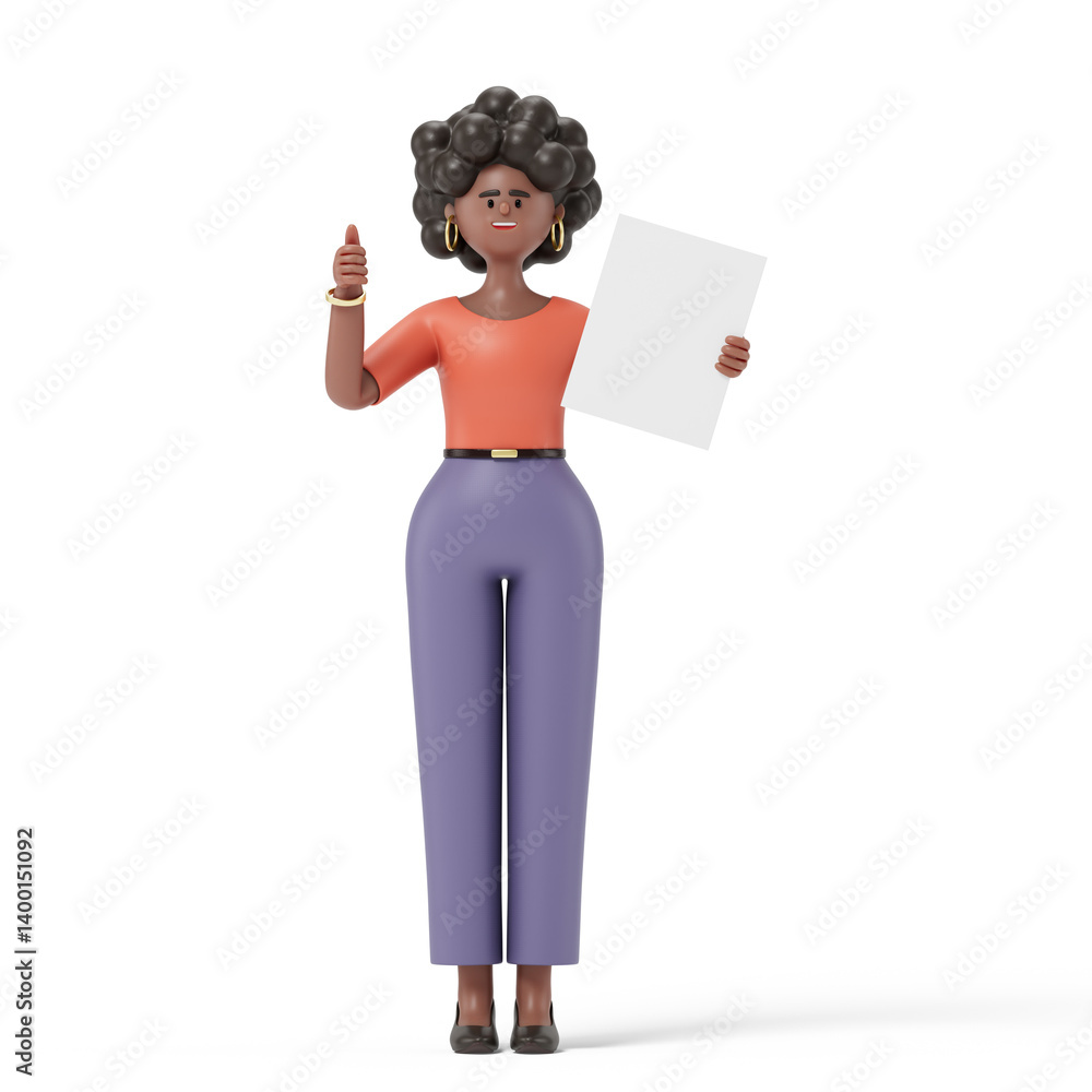 Poster 3d people holding an empty white board for insert a concept.3d rendering,conceptual image. isolated 