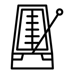 Metronome Vector Line Icon Design