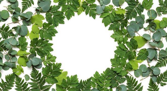 Emerald Green Leaf Wreath: Nature's Gentle Embrace AI Generated
