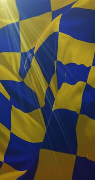 Flag of county of Surrey in the South East of England. Loop. 4K Vertical