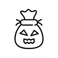 trick or treat bag editable outline icon design. Helloween related icon.