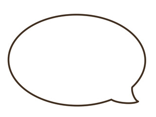 シンプルな楕円形のふきだしイラスト　右