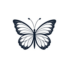 butterfly silhouette logo vector line art logo design