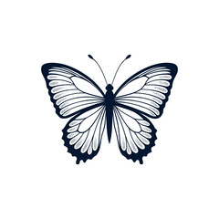 butterfly silhouette logo vector line art logo design