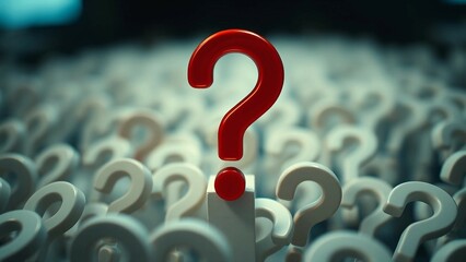 Red Question Mark Over White Question Marks why