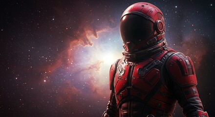 Fototapeta premium Crimson Cosmos AI Generated