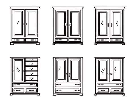 Chifforobe line art vector illustration