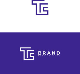 Obraz premium Modern TC monogram logo design, brand identity, purple, white, minimalist