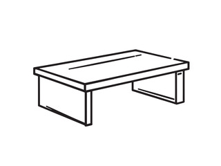 Industrial Coffee Table line art vector illustration