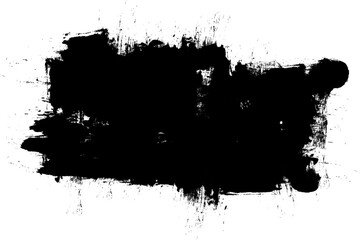 black ink brush painting banner label artistic grunge graphic element abstract background