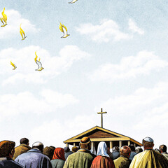 Religious Pentecost Background, Holy Spirit, Pentecost Sunday, and Pentecost Celebration.