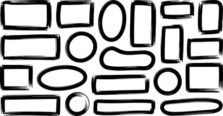 Obraz premium Hand Drawn Frames Border Elements Collection Creative Sketchy Style Isolated