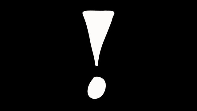 Cartoon Exclamation Animation Handdrawn Style Warning Icon Seamless Loop