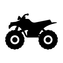 Black Silhouette of a FourWheeler ATV on a White Background