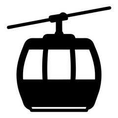 A minimalist black and white vector image of a gondola car © pixostudio
