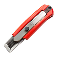 Obraz premium utility knife with retractable blade isolated on white background