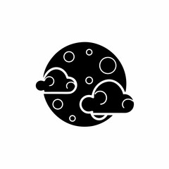 Fototapeta premium creative details Moon with Clouds Icon Vector Illustration