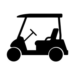 Silhouette of a compact golf cart ready for a fun day on the course © pixostudio