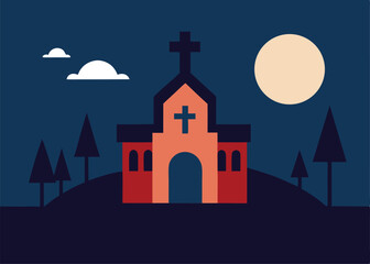 Naklejka premium wonderful night landscape vector