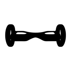 Black and white silhouette image of a two wheeled self balancing scooter
