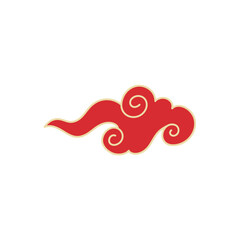 Japanese clouds. Vector traditional Asian curly wavy ornament. Chinese ornaments decoration.