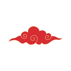 Japanese clouds. Vector traditional Asian curly wavy ornament. Chinese ornaments decoration.