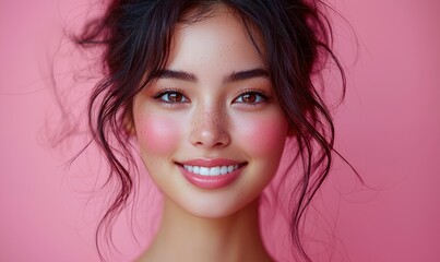 Naklejka premium Photo portrait of a beautiful happy smiling woman