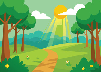 Obraz premium vector halloween landscape with silhouettes of sca