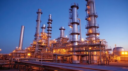 Chemical plant equipment with stainless pipelines and pressurized processing units