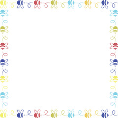 Frame with honey bee. Bright bumblebee vector template. Insect on white background