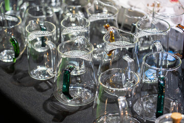 Elegant Glass Pitchers Arrangement