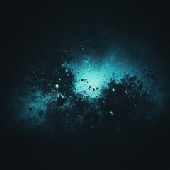 Fototapeta premium Ethereal teal nebula explosion against a dark cosmic backdrop creating a sense of wonder and mystery