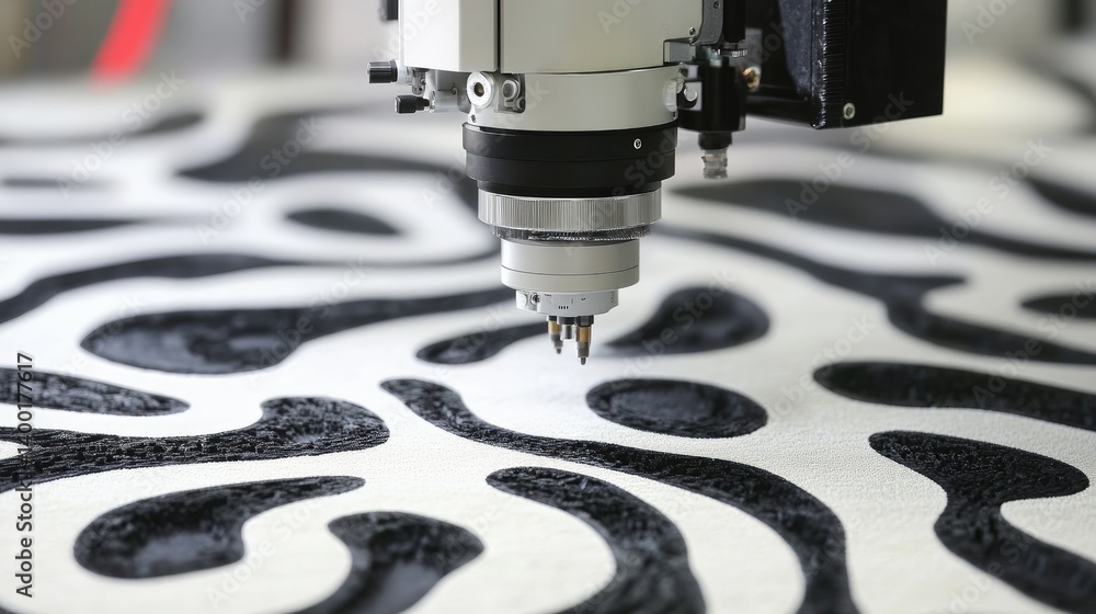 Poster fabric laser engraving machine creating decorative patterns