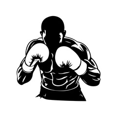 Dynamic Boxing Silhouette Showcasing Power and Precision