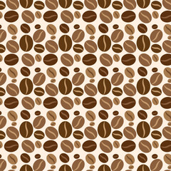 coffee beans seamless vector pattern