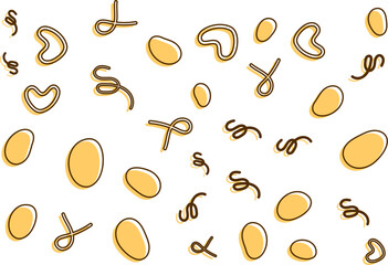 Abstract Shapes Composition Vector Art with Flowing Lines and Modern Elements