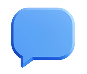 Fototapeta premium Blue speech bubble icon with design, isolated on transparency background