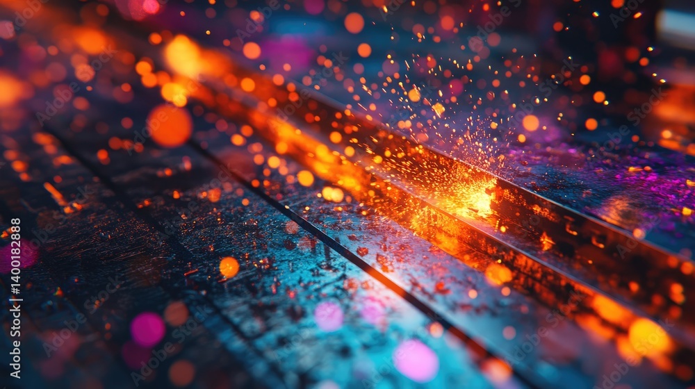 Poster intelligent robotic welding and cutting tools executing operations on metal sheets