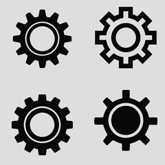 Editable Vector Setting Icon for UI Design