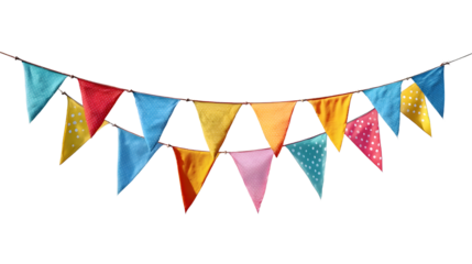 Flag Triangles celebration pennant on transparent background