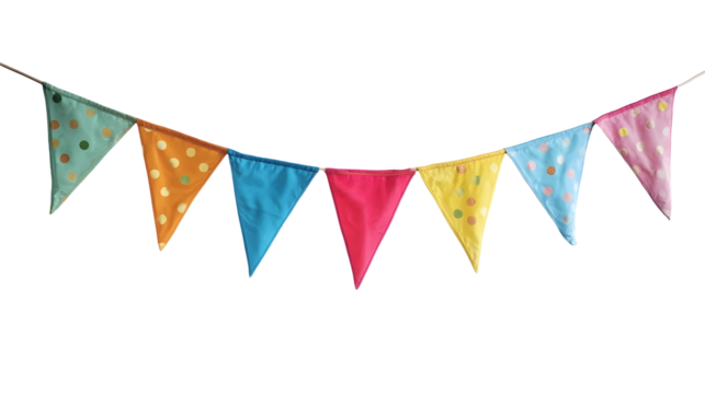 Flag Triangles celebration pennant on transparent background
