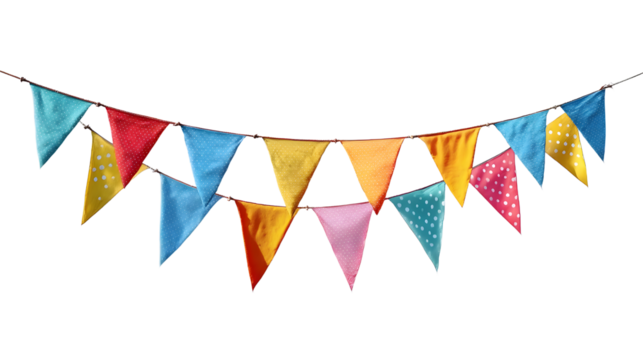 Flag Triangles celebration pennant on transparent background