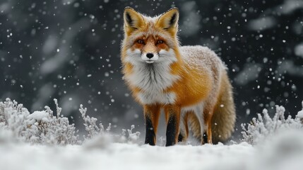 Obraz premium Majestic Red Fox in Winter Wonderland
