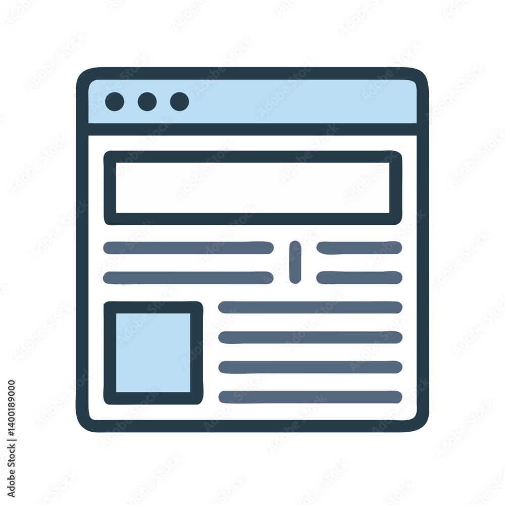 Poster Contact Form Webpage Layout Icon Representing Online Communication and User Interaction