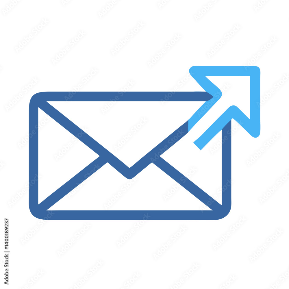 Poster email message envelope icon representing digital communication and incoming messages