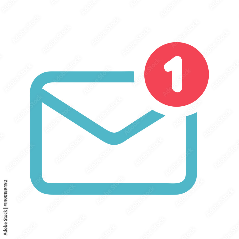 Poster new email inbox notification icon representing incoming messages and email alerts