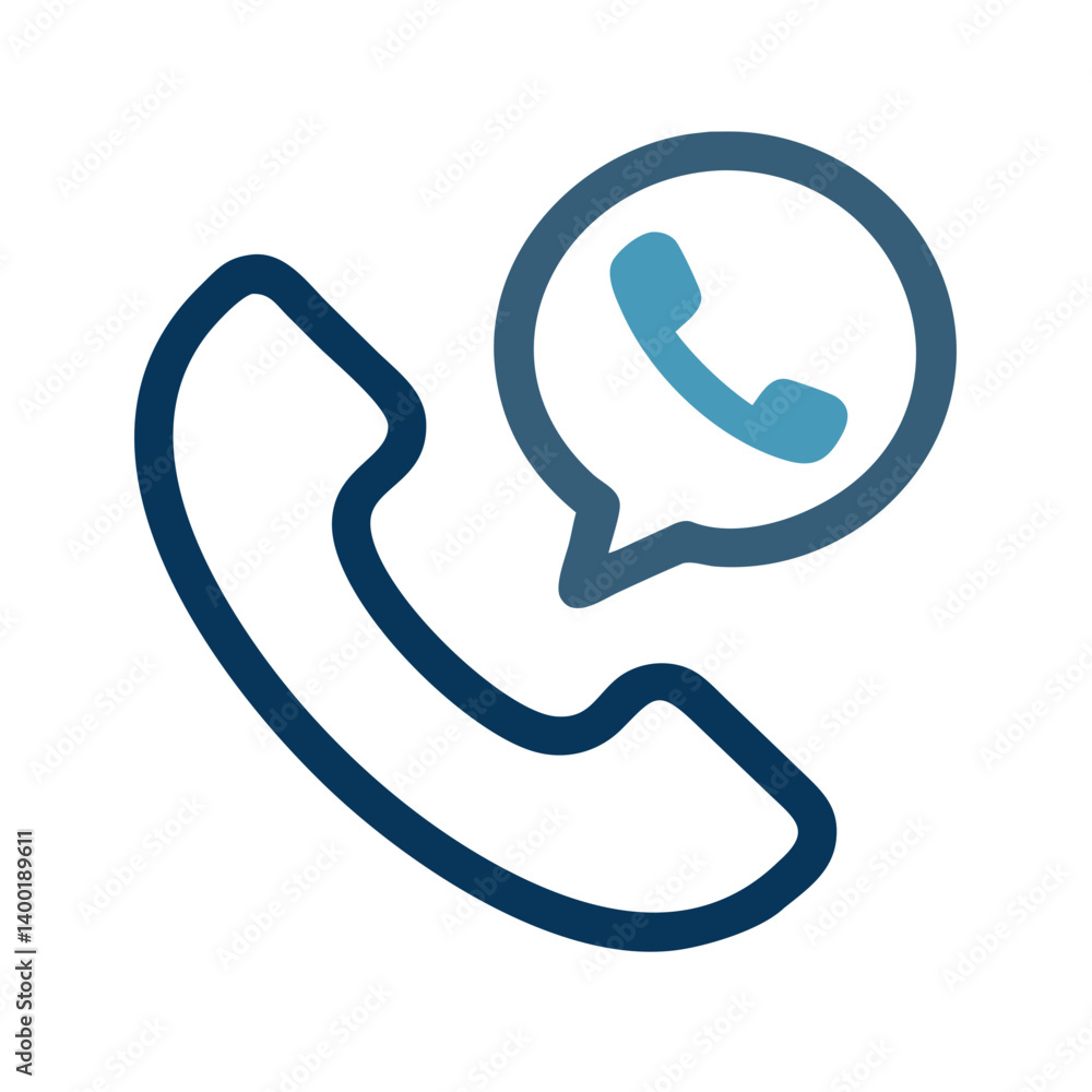 Fototapete Phone Call with Speech Bubble Icon Representing Communication and Customer Support