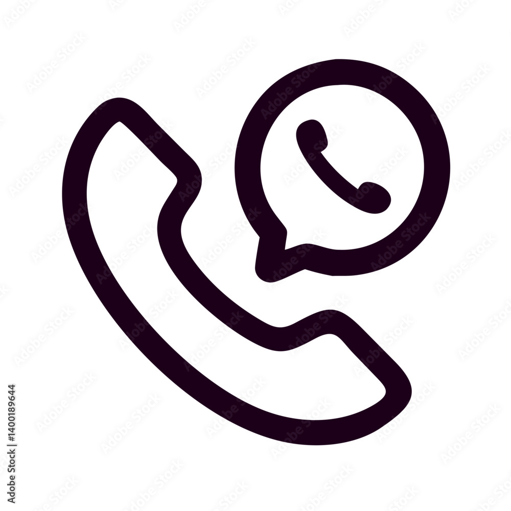 Poster Phone Call with Speech Bubble Icon Representing Communication and Customer Support